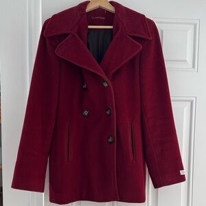 Calvin Klein Women's Burgundy Peacoat